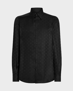 Czarna jedwabna koszula z logo Martini - Image #0