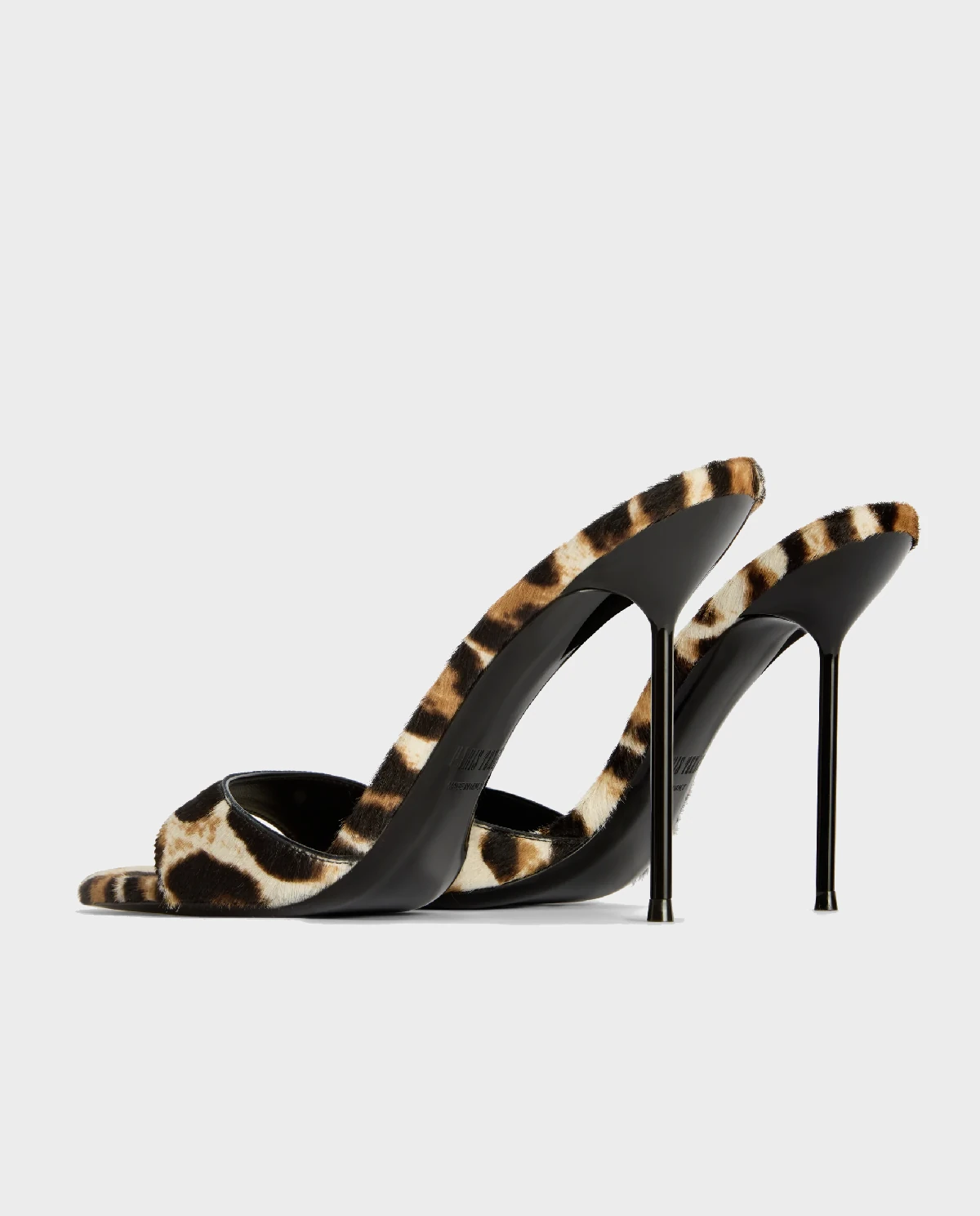 Klapki na szpilce z nadrukiem w panterkę Lidia 105 - Image #3