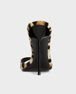 Klapki na szpilce z nadrukiem w panterkę Lidia 105 - Image #5