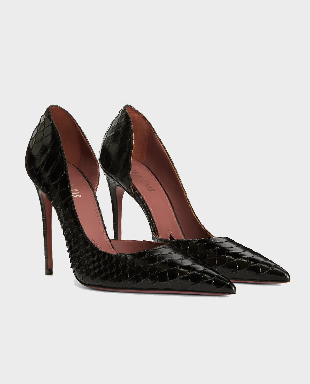 Czarne szpilki z nadrukiem skóry węża Vera 105 - Image #2