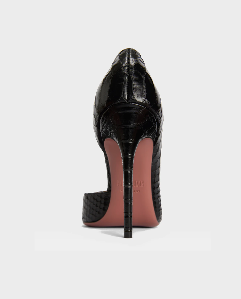 Czarne szpilki z nadrukiem skóry węża Vera 105 - Image #4