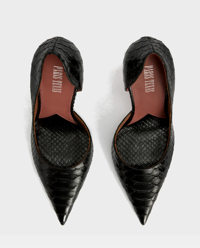 Czarne szpilki z nadrukiem skóry węża Vera 105 - Image #5