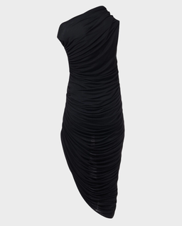 Czarna asymetryczna sukienka z drapowaniem - Image #0