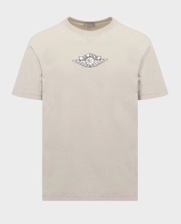 Beżowy t-shirt Dior x Air Jordan Chest Logo Embroidery - Image #0