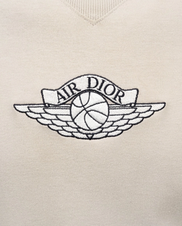 Beżowy t-shirt Dior x Air Jordan Chest Logo Embroidery - Image #1