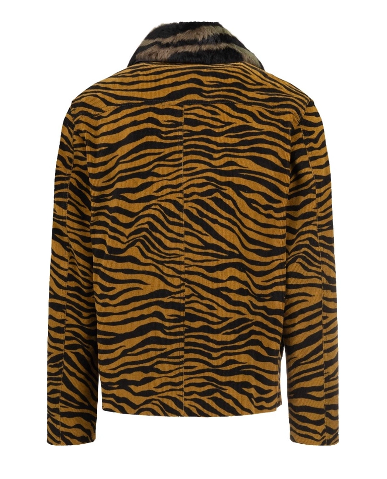 Kurtka Lamb Shearing Zebra Pattern