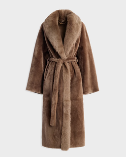 Długi płaszcz z owczej skóry Isadora - Image #1