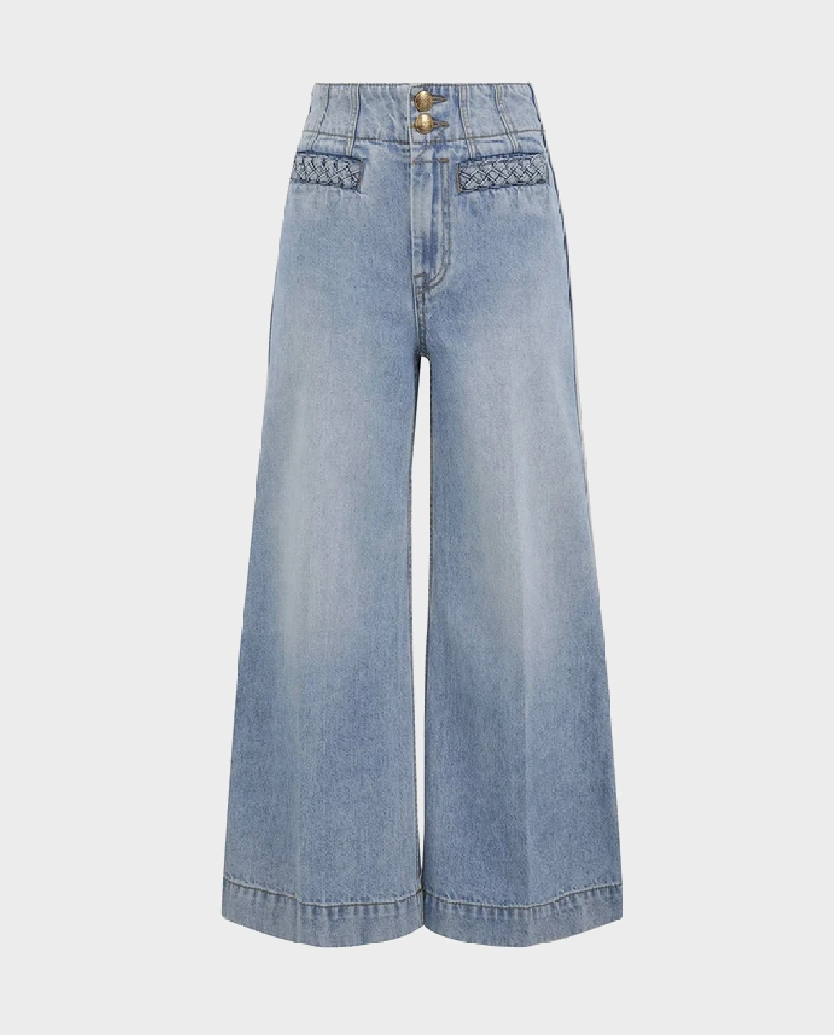 Jasnoniebieskie jeansy z szerokimi nogawkami - Image #1