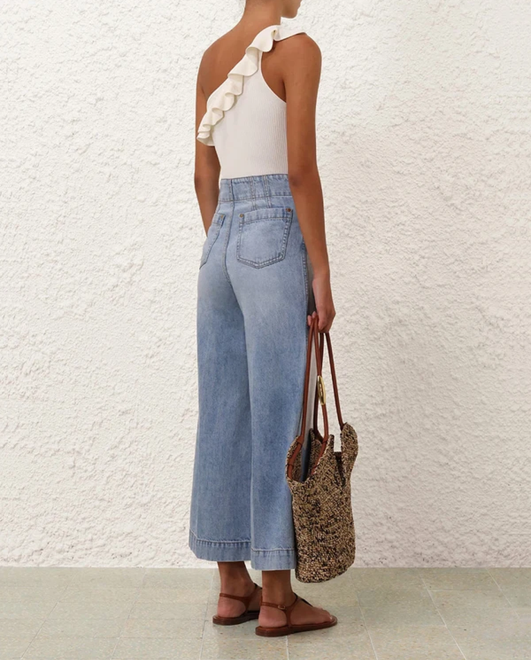 Jasnoniebieskie jeansy z szerokimi nogawkami - Image #3