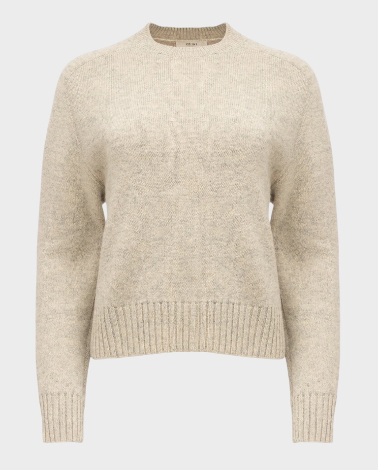 Beżowy sweter z raglanowymi rękawami