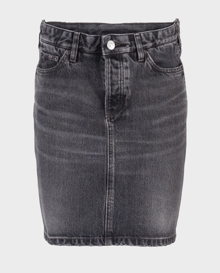 Balenciaga washed grey jeans skirt
