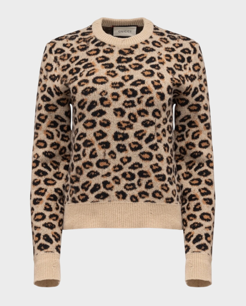 Wełniany sweter z wzorem w cętki - Image #0