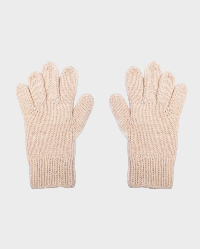 Beżowe wełniane rękawiczki