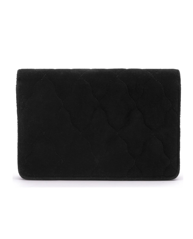 Czarna aksamitna torebka BB Wallet on Chain Velvet Quilted