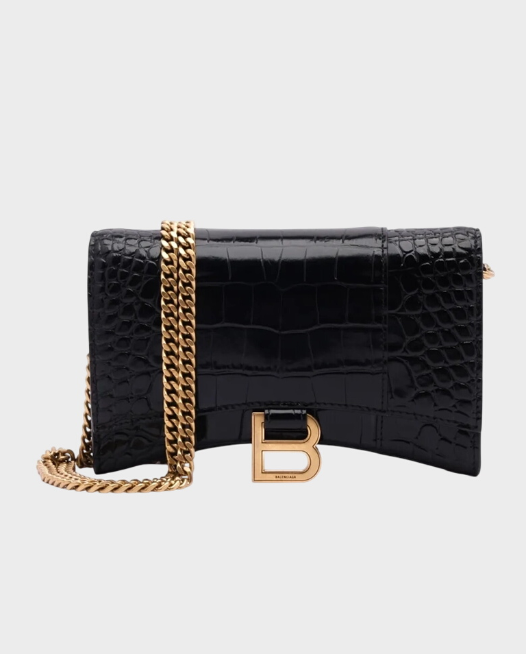 Torebka Hourglass Wallet on Chain Crocodile Embossed