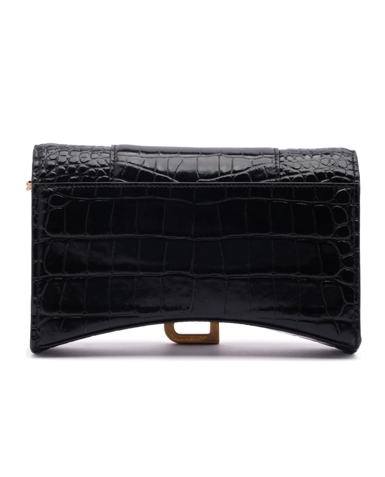 Torebka Hourglass Wallet on Chain Crocodile Embossed