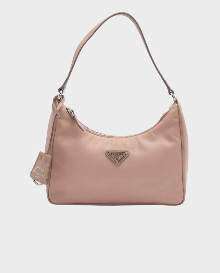 Beżowa nylonowa torebka Hobo