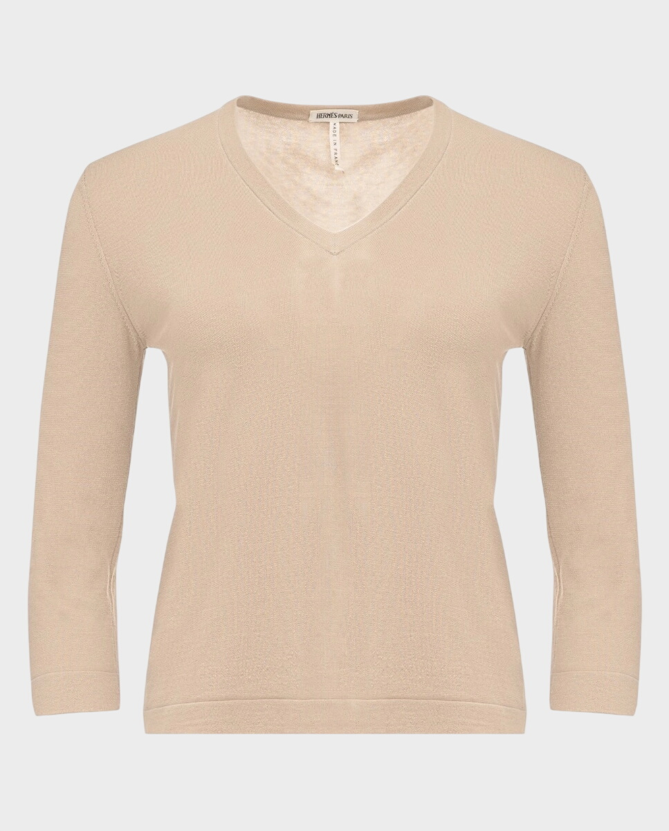 Beżowy bawełniany sweter - Image #0