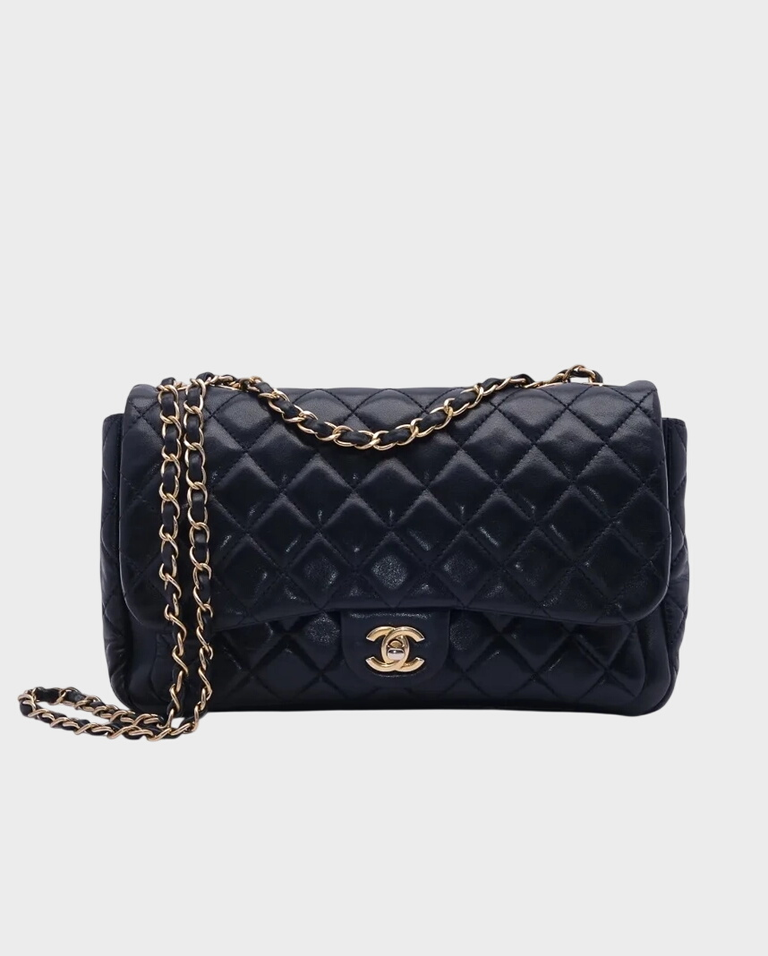 Granatowa torebka Classic Double Flap Jumbo