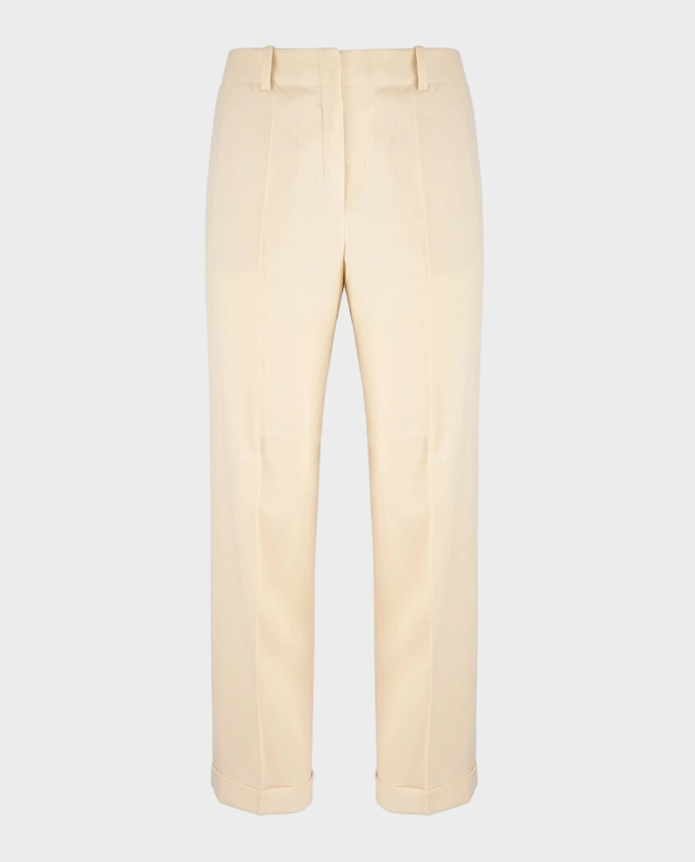 Beżowe spodnie o prostej nogawce