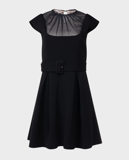 Czarna sukienka z transparentnym dekoltem - Image #0