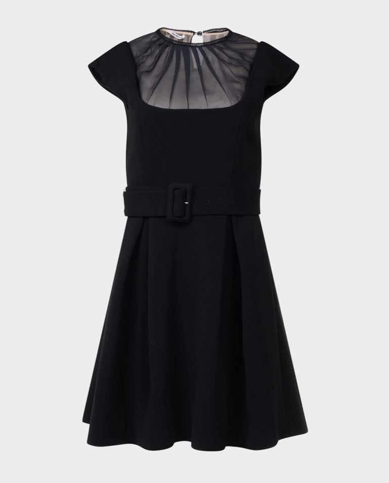 Czarna sukienka z transparentnym dekoltem