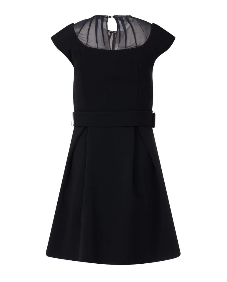 Czarna sukienka z transparentnym dekoltem