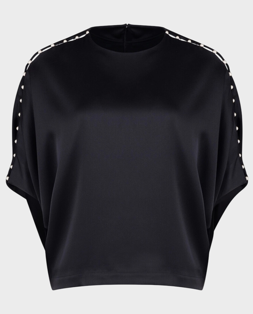 Czarna jedwabna bluzka - Image #0