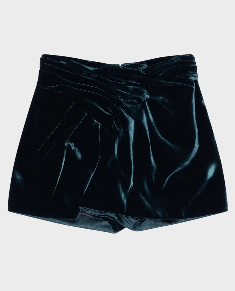 Ciemnozielona welurowa spódnica