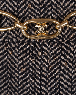 Tweedowa spódnica w jodełkę z plisami i cekinami - Image #2