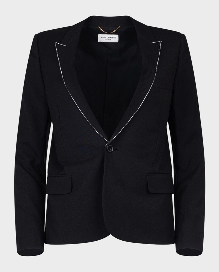 Czarna marynarka ozdobiona kryształkami