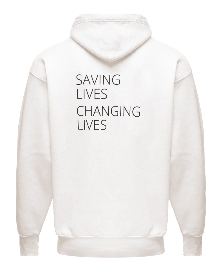 Biała bluza z kapturem 