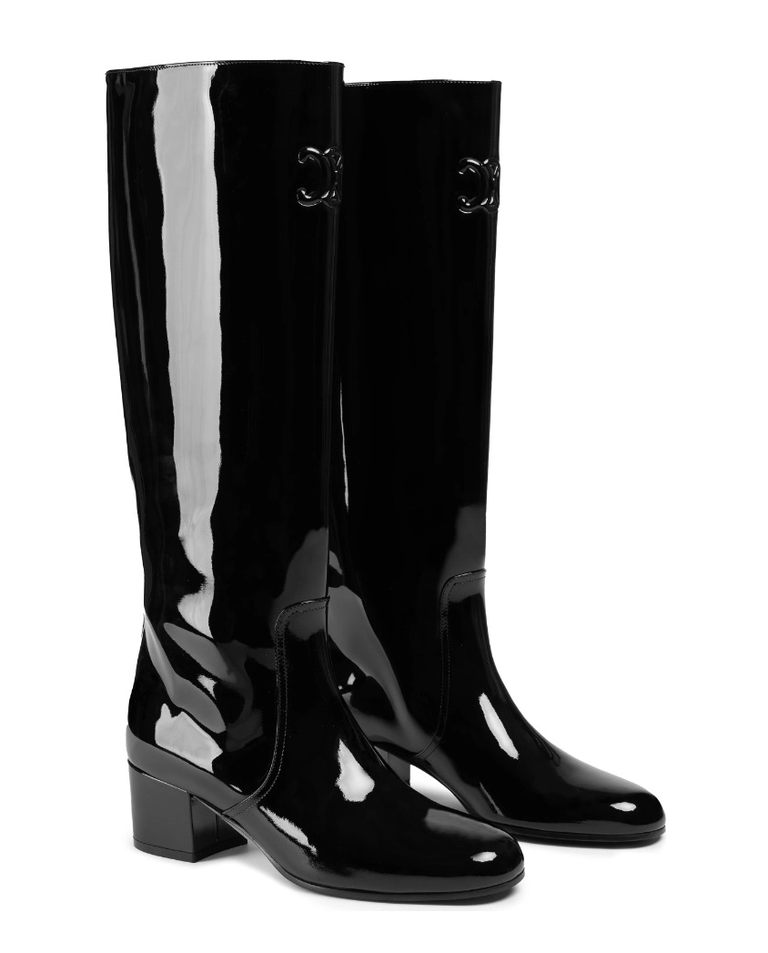 Czarne kozaki z logo