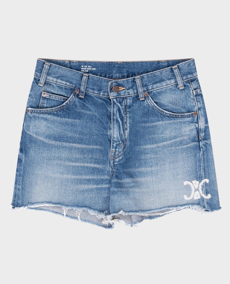 Celine Skate washed denim shorts