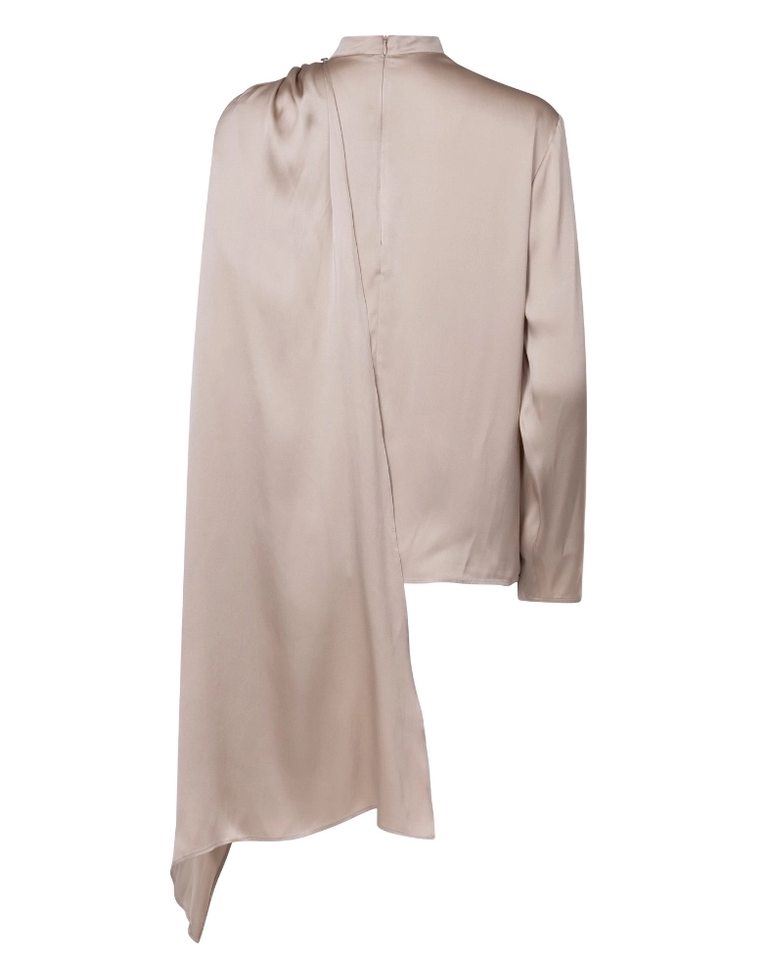 Jedwabna bluzka z efektem peleryny