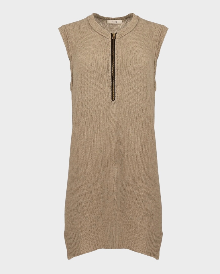 Beżowa dzianinowa sukienka