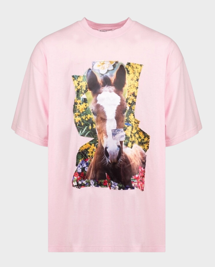 Różowy t-shirt z motywem konia - Image #0