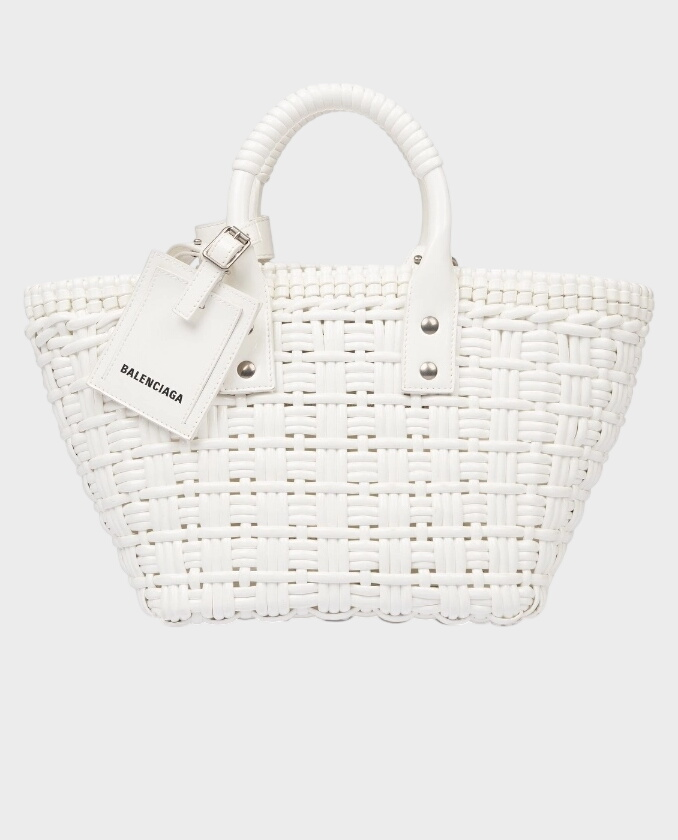 Biała torba Bistro Woven Basket Tote