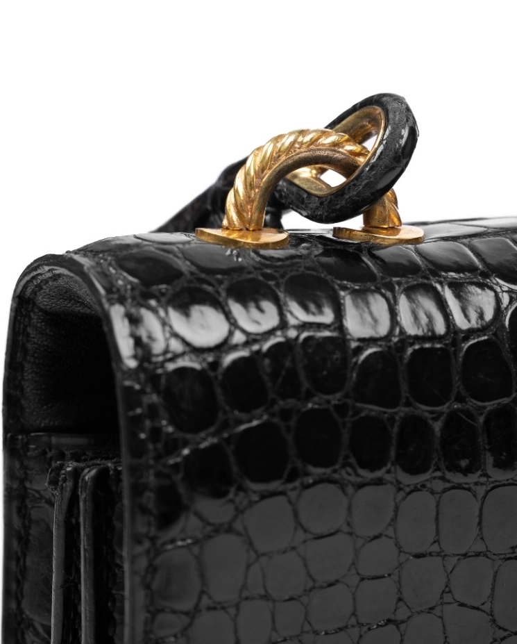 Torebka Sac Cordeliere Crocodile Black - Image #3