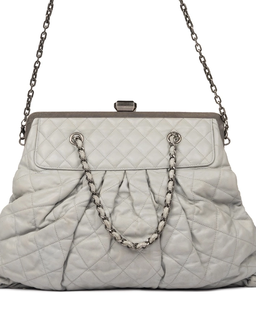 Pikowana jasnoszara torebka Chic Frame - Image #1