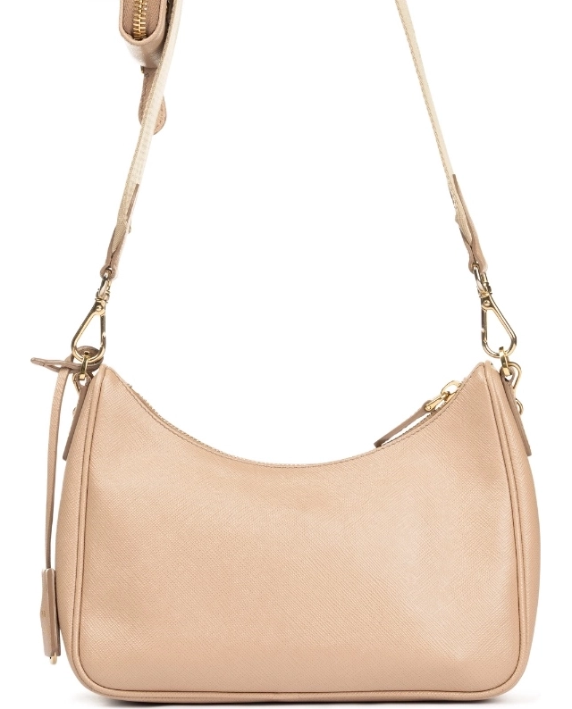 Beżowa torebka ze skóry Saffiano