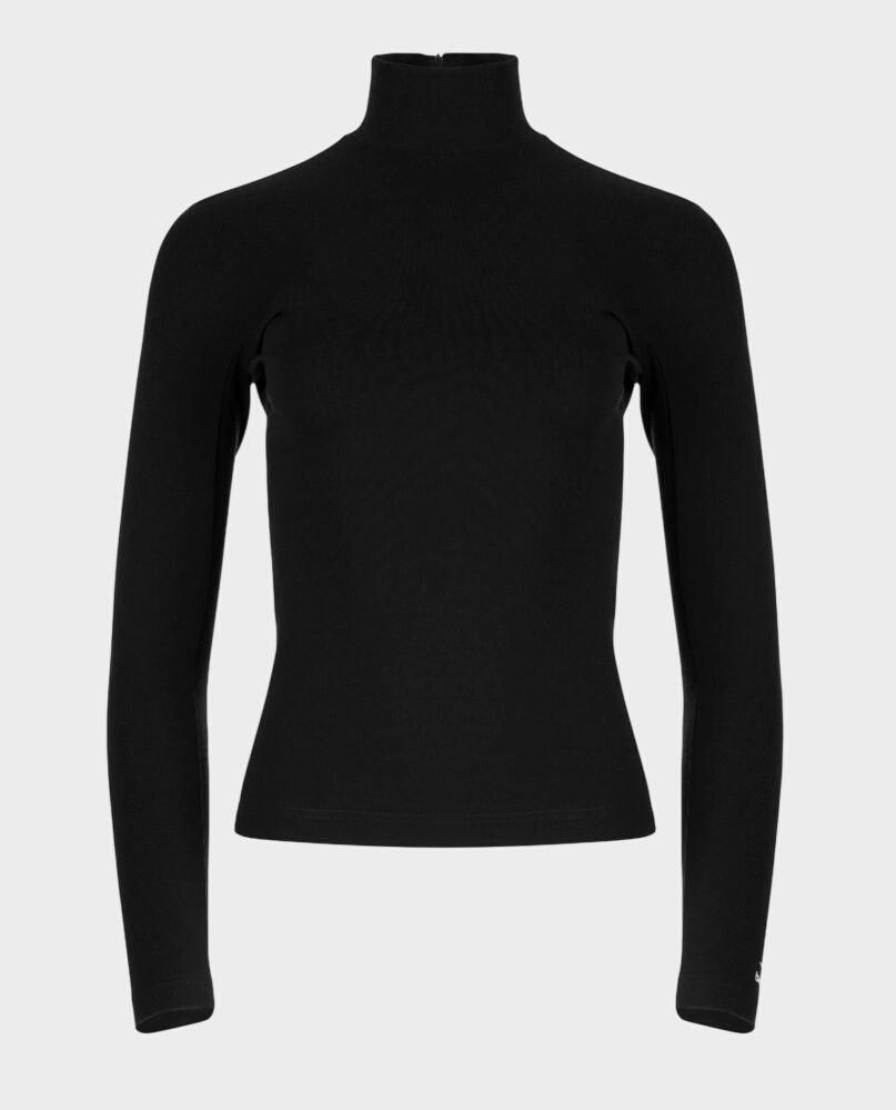 Czarny longsleeve z golfem - Image #0