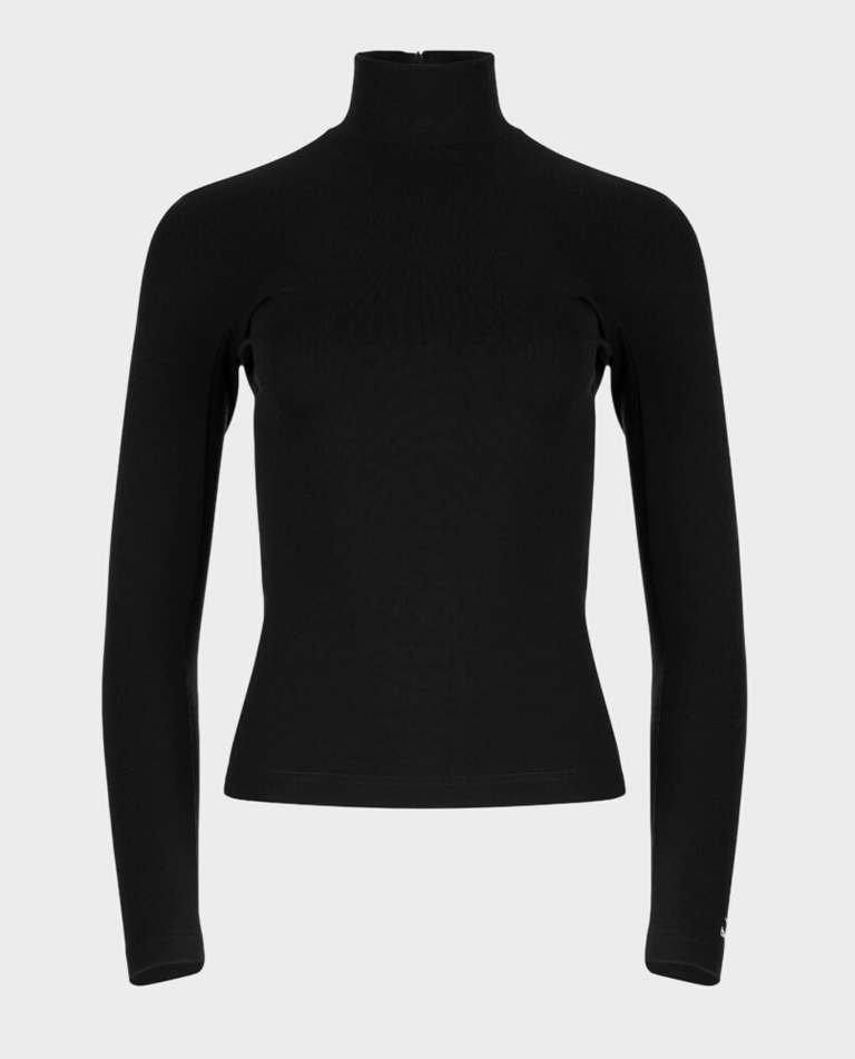 Czarny longsleeve z golfem