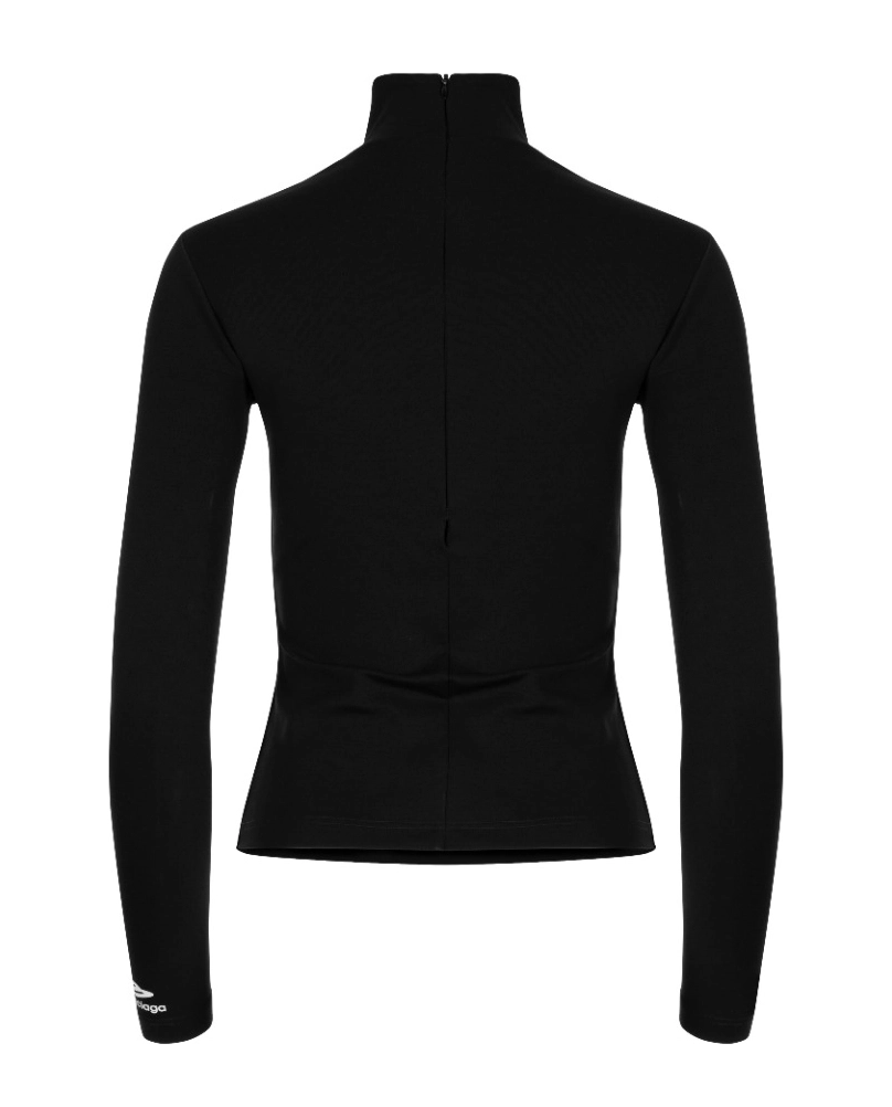 Czarny longsleeve z golfem - Image #1