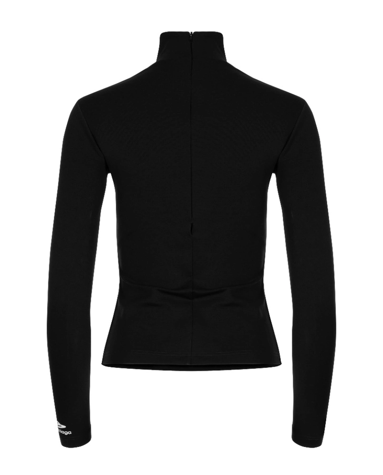 Czarny longsleeve z golfem