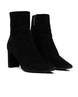 Czarne zamszowe botki z logo - Image #1