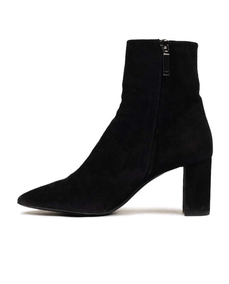 Czarne zamszowe botki z logo - Image #2