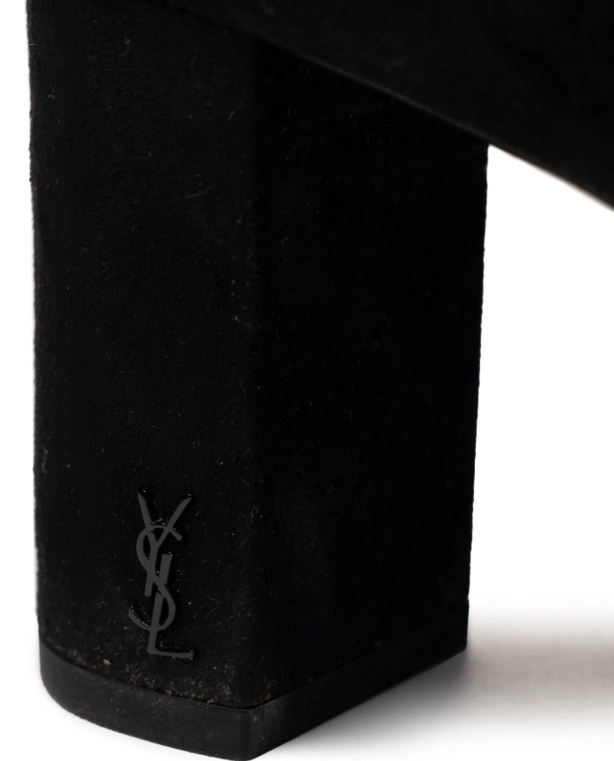 Czarne zamszowe botki z logo - Image #3