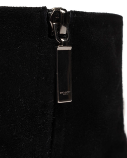 Czarne zamszowe botki z logo - Image #4