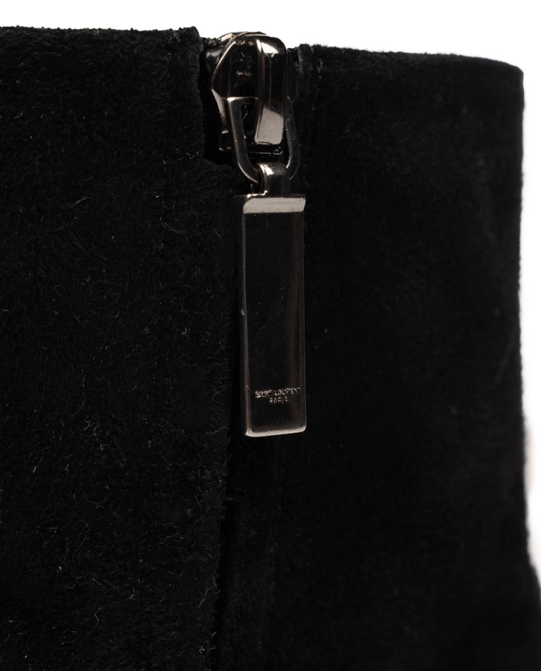 Czarne zamszowe botki z logo - Image #4